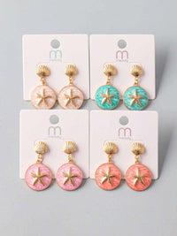 FASHION ASSORTED COLORS SEA STARS EARRINGS