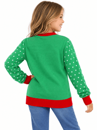 KIDS LONG SLEEVE CHRISTMAS GRAPHIC PULLOVER SWEATER