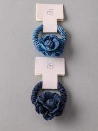 FASHION ASSORTED FLOWER DENIM SCRUNCHIES
