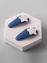 FASHION ASSORTED DENIM TIC TAC HAIR CLIPS