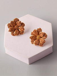 FASHION ASSORTED COLORS BASKET WEAVE EARRINGS
