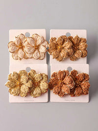 FASHION ASSORTED COLORS BASKET WEAVE EARRINGS