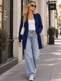 WOMEN'S LONG SLEEVE OPEN FRONT CARDIGAN