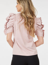 WOMEN'S SHORT PUFF SLEEVE DETAILED BLOUSE
