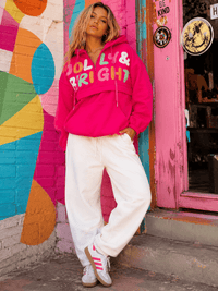 WOMEN'S LONG SLEEVE FRONT POCKETS HOLIDAY PULLOVER HOODED SWEATER