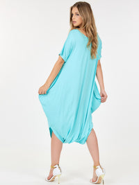 WOMEN'S SHORT SLEEVE V-NECK LOOSE FIT JUMPSUIT