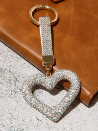 FASHION HEART RHINESTONES PENDANT KEYCHAIN