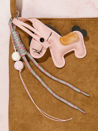 FASHION PU LEATHER HORSE MULTI PENDANT KEYCHAIN