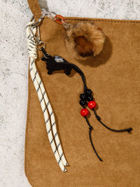 FASHION FUZZY BALL LUCKY GIRL MULTI PENDANT KEYCHAIN