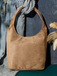 WOMEN'S DOUBLE STRAPS SUEDE TOTE BAG