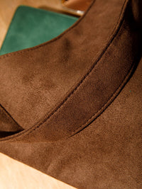 WOMEN'S DOUBLE STRAPS SUEDE TOTE BAG