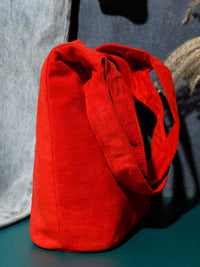 WOMEN'S DOUBLE STRAPS SUEDE TOTE BAG