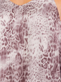 WOMEN'S SLEEVELESS TIERED ANIMAL PRINT MAXI DRESS