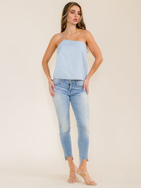 WOMEN'S SLEEVELESS ONE SHOULDER TANK TOP