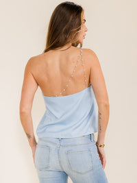 WOMEN'S SLEEVELESS ONE SHOULDER TANK TOP