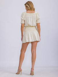 WOMEN'S SHORT SLEEVE TOP & ELASTIC WAIST MINI SKIRT SMOCK 2PC.SET