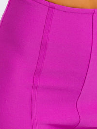 WOMEN'S SLEEVELESS CROP TOP & ZIP UP BELL LEG PANTS BANDAGE 2PC.SET