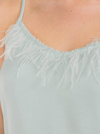 WOMEN'S SLEEVELESS V-NECK DETAILED OPEN BACK TANK TOP