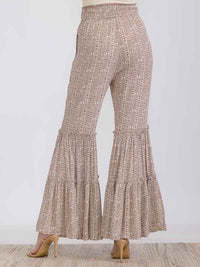WOMEN'S ELASTIC WAIST FRONT POCKETS MULTI PRINT PALAZZO PANTS