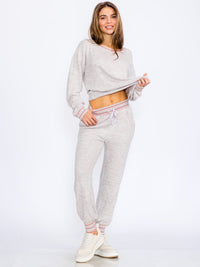WOMEN'S ELASTIC WAIST FRONT POCKETS JOGGER LEG PANTS