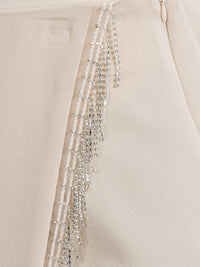 WOMEN'S ZIP UP STUD FRINGE DETAILED MINI SKORT
