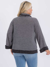 PLUS SIZE LONG SLEEVE TURTLE NECK PULLOVER SWEATER