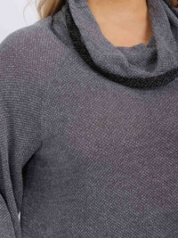 PLUS SIZE LONG SLEEVE TURTLE NECK PULLOVER SWEATER