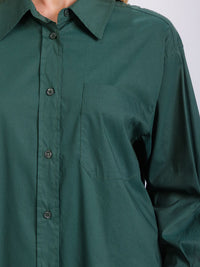 WOMEN'S LONG SLEEVE BUTTON CLOSURE SOLID HIGH-LOW BLOUSE