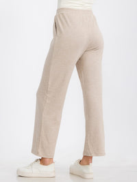 WOMEN'S ELASTIC WAIST FRONT POCKET WIDE LEG SWEATPANTS
