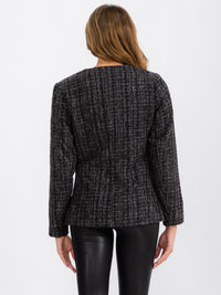 WOMEN'S LONG SLEEVE BUTTON CLOSURE FRONT POCKET BLAZER