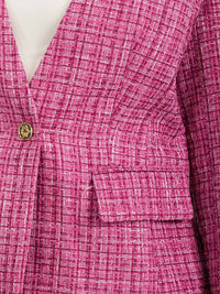WOMEN'S LONG SLEEVE BUTTON CLOSURE FRONT POCKET BLAZER