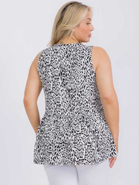 PLUS SIZE SLEEVELESS ANIMAL PRINT TANK TOP