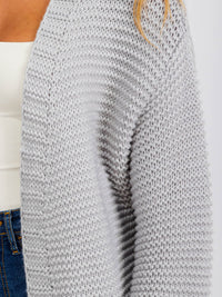 WOMEN'S LONG SLEEVE OPEN FRONT RIBBED CARDIGAN