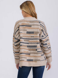 WOMEN'S LONG SLEEVE OPEN FRONT MULTI CARDIGAN
