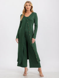 WOMEN'S LONG SLEEVE BUTTON UP RIBBED CARDIGAN