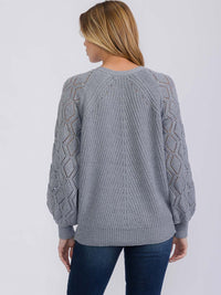 WOMEN'S LONG SLEEVE BUTTON CLOSURE KNIT CARDIGAN SWEATER