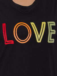 PLUS SIZE SHORT SLEEVE GRAPHIC TOP LOVE