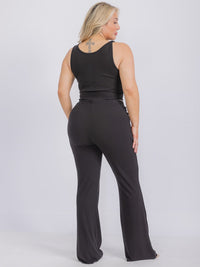 PLUS SIZE SLEEVELESS TANK TOP & ELASTIC WAIST BELL LEG PANTS 2 PC. SET