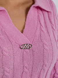 WOMEN'S LONG SLEEVE KNIT V-NECK SWEATER MINI DRESS