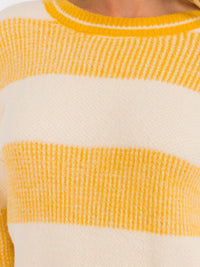 WOMEN'S LONG SLEEVES PULLOVER COLORBLOCK STRIPES SWEATER