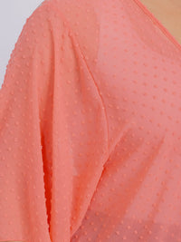 PLUS SIZE SHORT SLEEVE OPEN FRONT SWISS DETAILED CARDIGAN