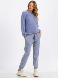 WOMEN'S LONG SLEEVE TRIM DETAILED PULLOVER SWEATER