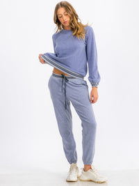 WOMEN'S LONG SLEEVE TRIM DETAILED PULLOVER SWEATER