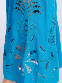 WOMEN'S SLEEVELESS SURPLICE EYELET BOTTON DETAILED OPEN BACK MAXI DRESS