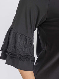PLUS SIZE SHORT RUFFLE SLEEVE TUNIC BLOUSE