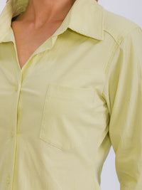WOMEN'S LONG SLEEVE BUTTON UP FRONT POCKETS BLOUSE