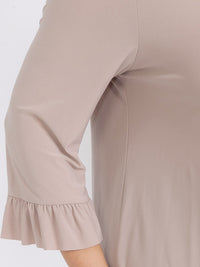 PLUS SIZE 3/4 SLEEVE HIGH-LOW TUNIC BLOUSE