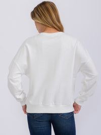 WOMEN'S LONG SLEEVE SEQUINS GRAPHIC PULLOVER SWEATER