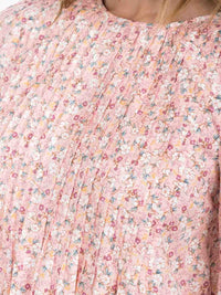 WOMEN'S 3/4 SLEEVE FRONT POCKETS TUNIC FLORAL MINI DRESS