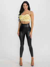 WOMEN'S SLEEVELESS FLOWER DETAILED BRALETTE